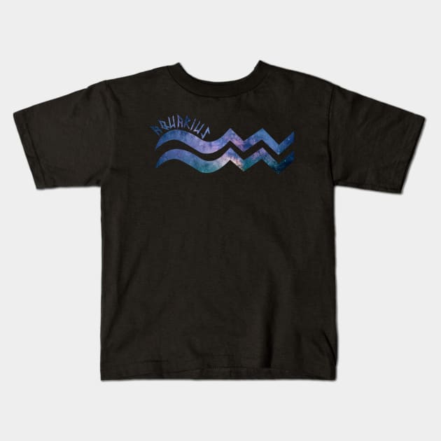 Aquarius Galaxy Kids T-Shirt by GorsskyVlogs